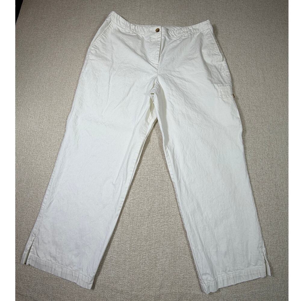 Orvis Women 16 White Cargo Ankle Lightweight Comfy Travel Summer Casual Pants
